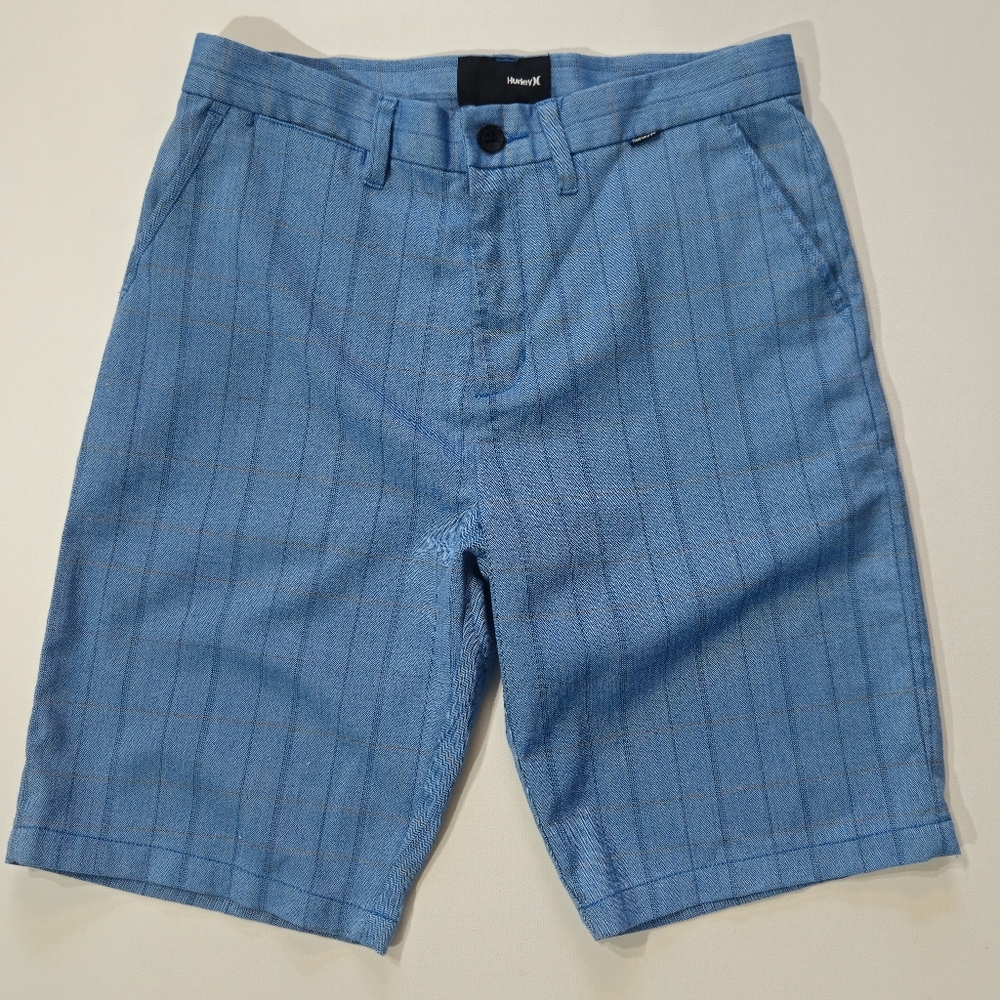 Hurley Mens‎ Swim Shorts Size 29 Light Blue Pinstripe